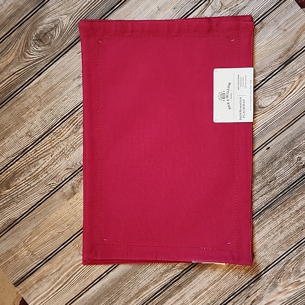 Set of 4 Dark Red Placemats